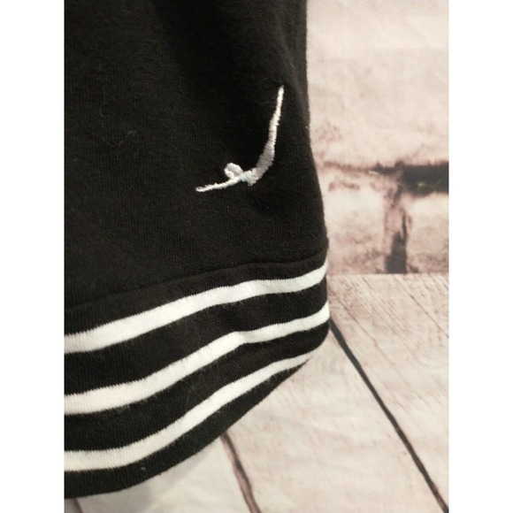 Vintage Sz Small One Piece Swim Romper Shorts Swimsuit Black built in bra pocket - Picture 3 of 6